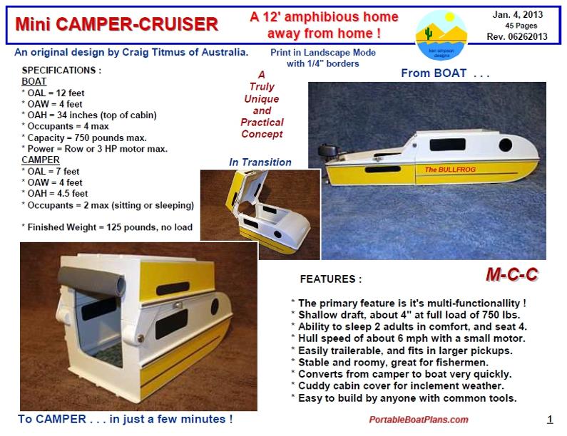 PORTABLE BOAT PLANS