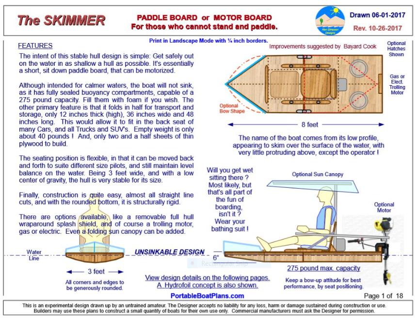 PORTABLE BOAT PLANS