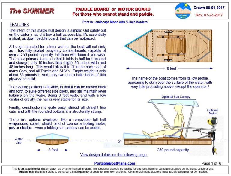 PORTABLE BOAT PLANS